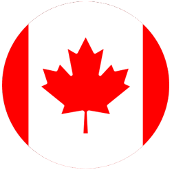 a red and white Canada flag with a leaf