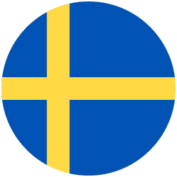 a blue and yellow circle with a yellow cross sweden flag