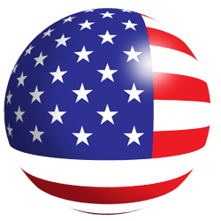 a ball with USA flag