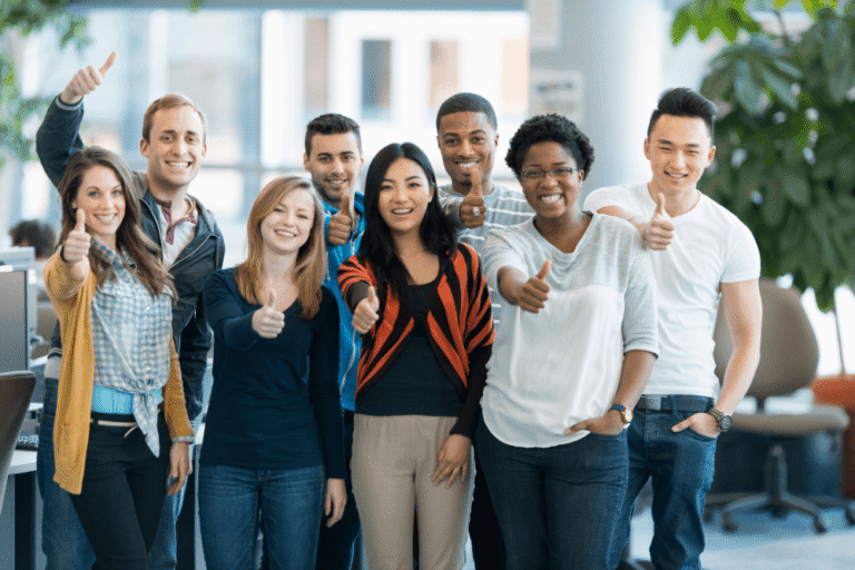 a group of people posing for a photo